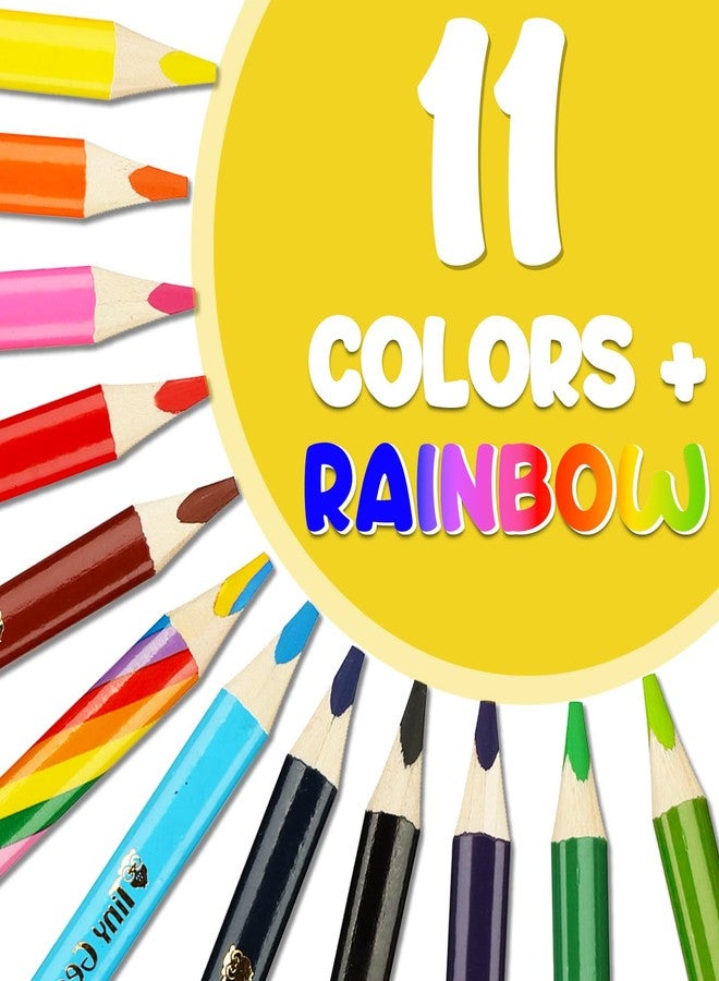 TinyGeeks Jumbo Pencils - NEW -12 Triangle Short Colored Pencils for Kids and Rainbow Pencil + Sharpener - Perfect for Preschool, Toddlers and Beginners + Recommended by Teachers & Experts - Image 4